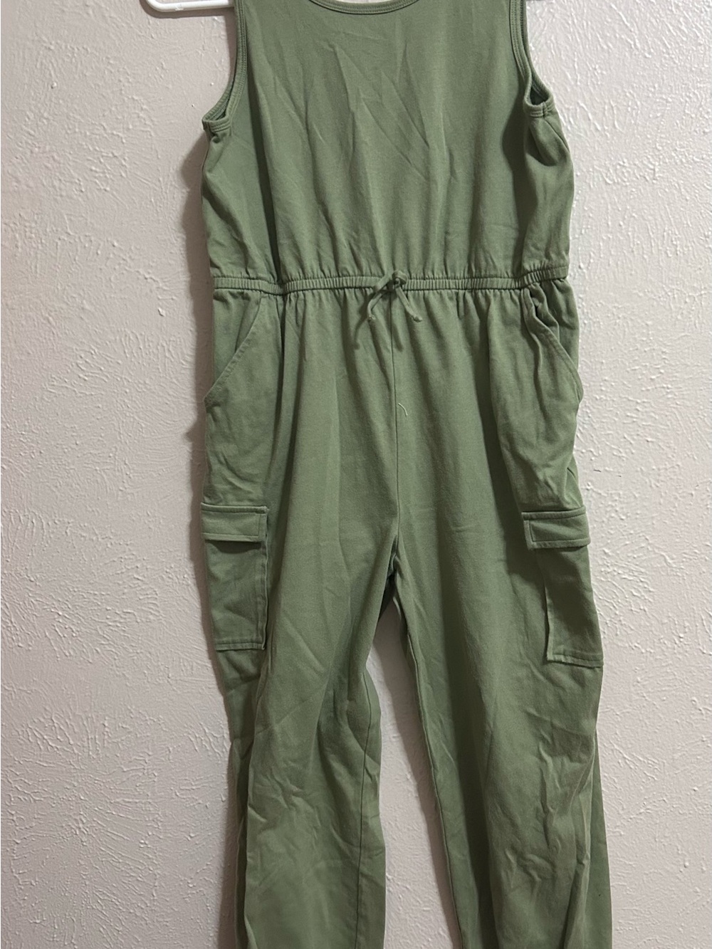 Sleeveless Olive Green Cargo Jumpsuit